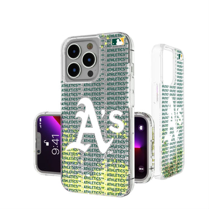 Oakland Athletics Text Backdrop Glitter Phone Case for Apple iPhone