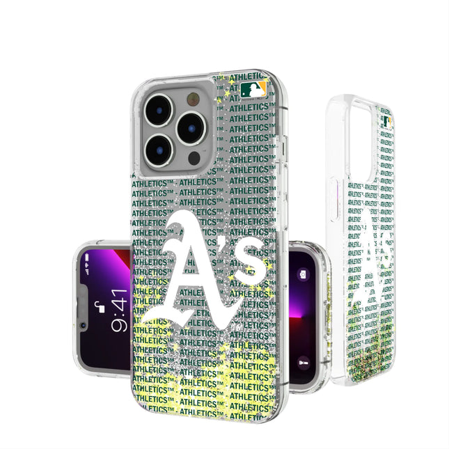 Oakland Athletics Text Backdrop Glitter Phone Case for Apple iPhone