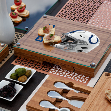 Indianapolis Colts - Concerto Glass Top Cheese Cutting Board & Tools Set