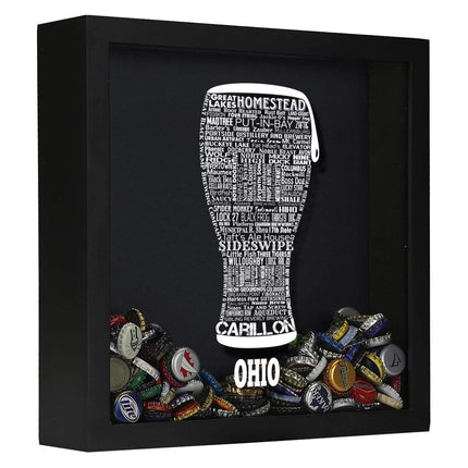 Ohio Beer Typography Shadow Box