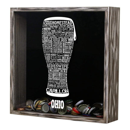 Ohio Beer Typography Shadow Box