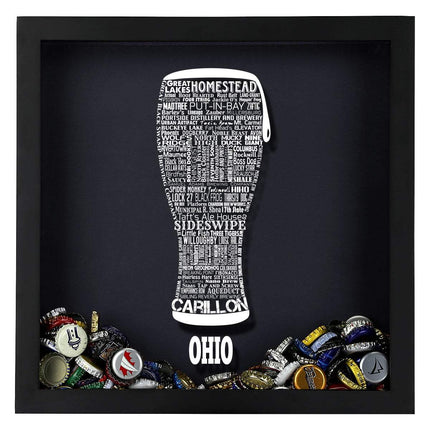 Ohio Beer Typography Shadow Box