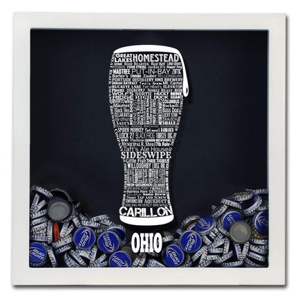 Ohio Beer Typography Shadow Box