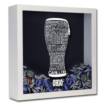 Ohio Beer Typography Shadow Box
