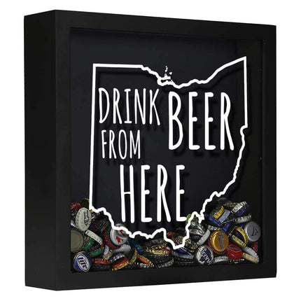 Ohio Drink Beer From Here Beer Cap Shadow Box