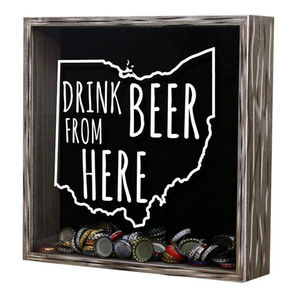 Ohio Drink Beer From Here Beer Cap Shadow Box