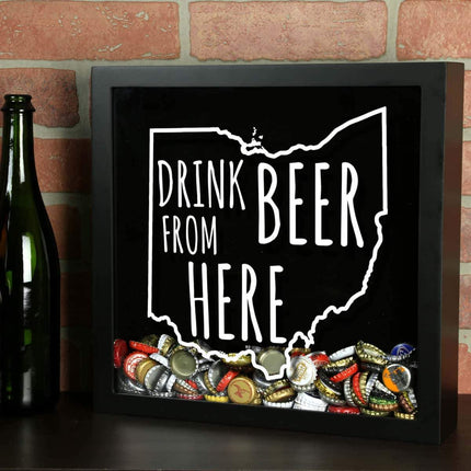 Ohio Drink Beer From Here Beer Cap Shadow Box