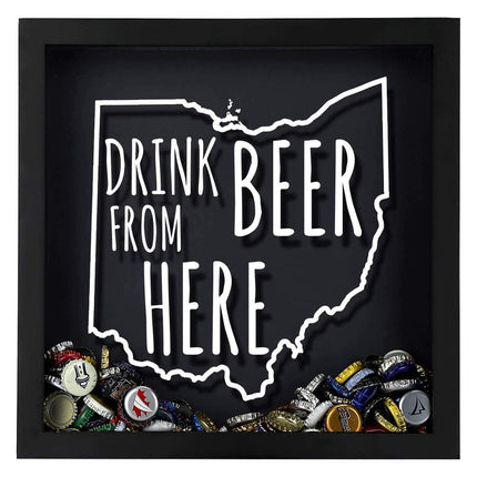 Ohio Drink Beer From Here Beer Cap Shadow Box