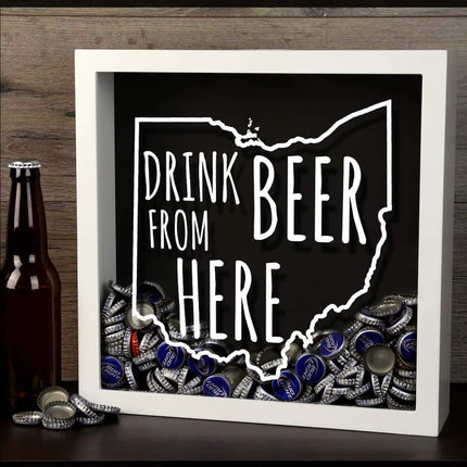Ohio Drink Beer From Here Beer Cap Shadow Box
