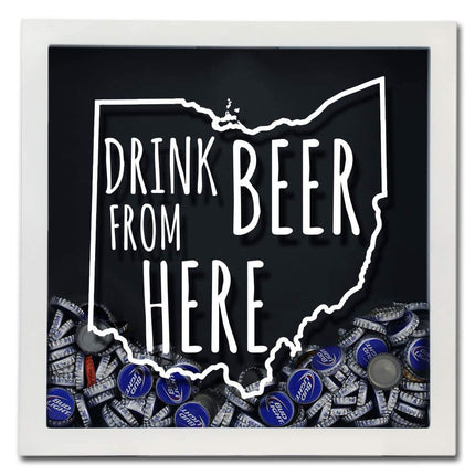 Ohio Drink Beer From Here Beer Cap Shadow Box