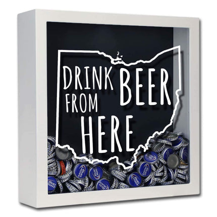 Ohio Drink Beer From Here Beer Cap Shadow Box