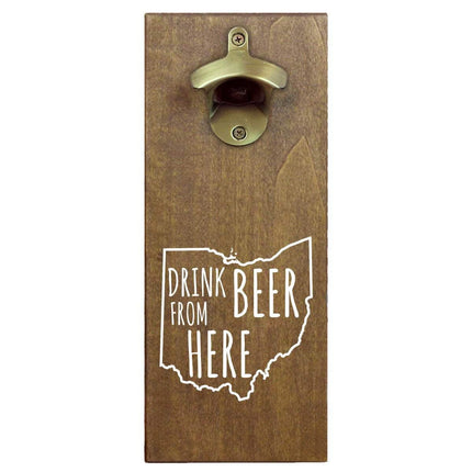 Ohio Drink Beer From Here Cap Catching Magnetic Bottle Opener