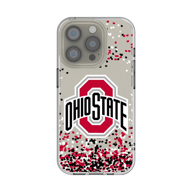 Ohio State University Buckeyes Confetti Clear Phone Case for Apple iPhone