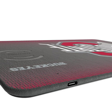 Ohio State University Buckeyes Linen 15-Watt Wireless Charger and Mouse Pad