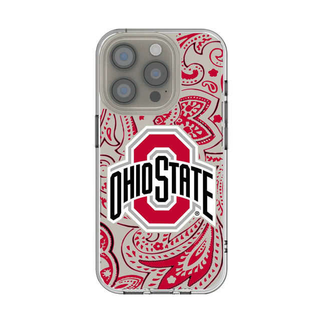 Ohio State University Buckeyes Paisley Clear Phone Case for Apple iPhone