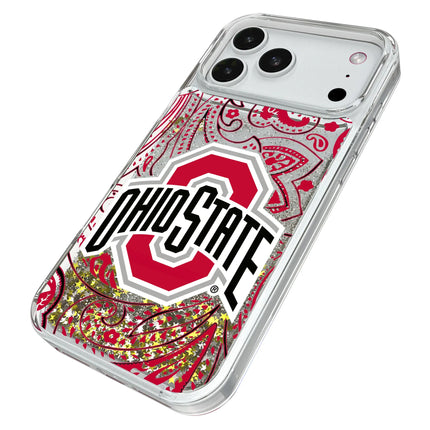 Ohio State University Buckeyes Paisley Glitter Phone Case for Apple iPhone