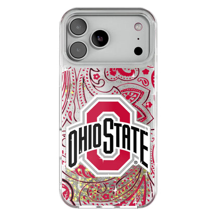 Ohio State University Buckeyes Paisley Glitter Phone Case for Apple iPhone