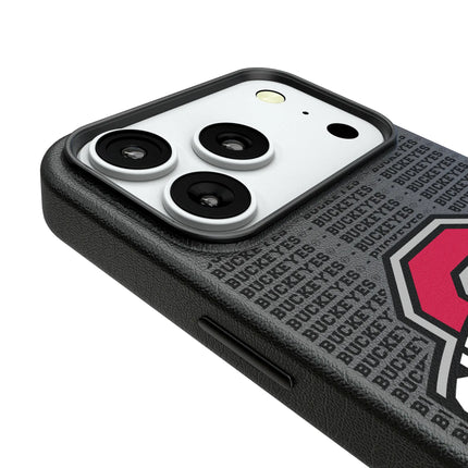 Ohio State University Buckeyes Text Backdrop MagSafe Compatible Phone Case for Apple iPhone