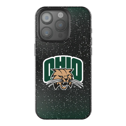 Ohio University Bobcats Linen Black Bling Phone Case for Apple iPhone