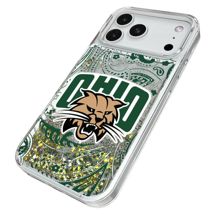 Ohio University Bobcats Paisley Glitter Phone Case for Apple iPhone
