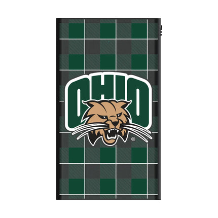 Ohio University Bobcats Plaid 5000mAh Flat Powerbank