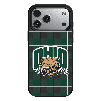 Ohio University Bobcats Plaid MagSafe Compatible Phone Case for Apple iPhone
