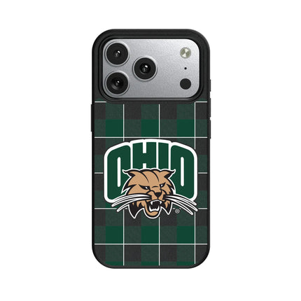 Ohio University Bobcats Plaid MagSafe Compatible Phone Case for Apple iPhone