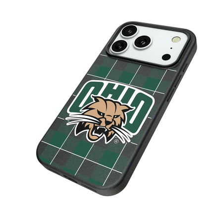 Ohio University Bobcats Plaid MagSafe Compatible Phone Case for Apple iPhone