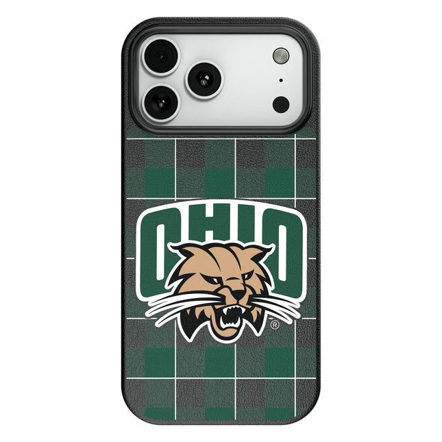 Ohio University Bobcats Plaid MagSafe Compatible Phone Case for Apple iPhone