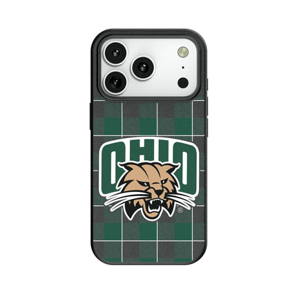 Ohio University Bobcats Plaid MagSafe Compatible Phone Case for Apple iPhone