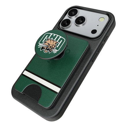 Ohio University Bobcats Stripe PopSockets MagSafe-Compatible PopWallet+
