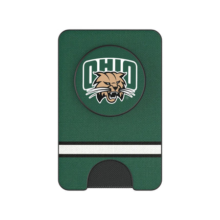 Ohio University Bobcats Stripe PopSockets MagSafe-Compatible PopWallet+