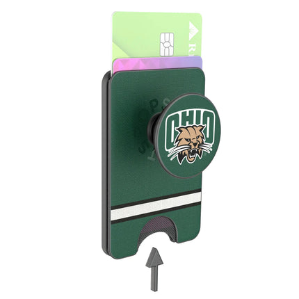 Ohio University Bobcats Stripe PopSockets MagSafe-Compatible PopWallet+