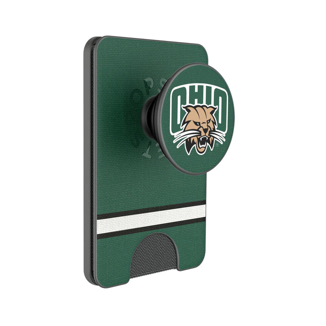 Ohio University Bobcats Stripe PopSockets MagSafe-Compatible PopWallet+
