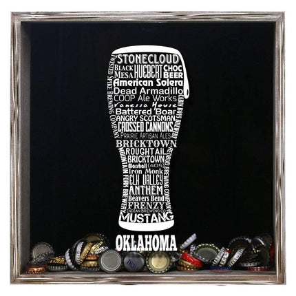 Oklahoma Beer Typography Shadow Box