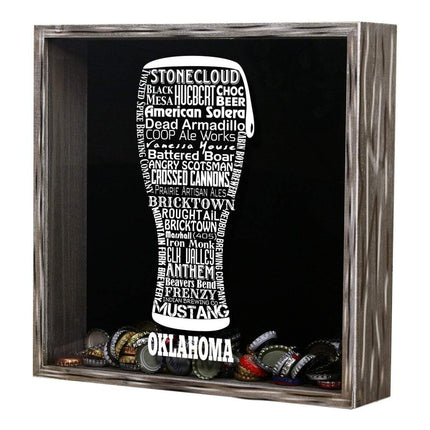 Oklahoma Beer Typography Shadow Box