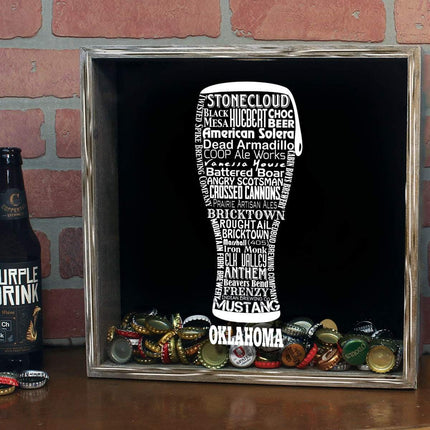 Oklahoma Beer Typography Shadow Box
