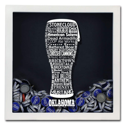 Oklahoma Beer Typography Shadow Box