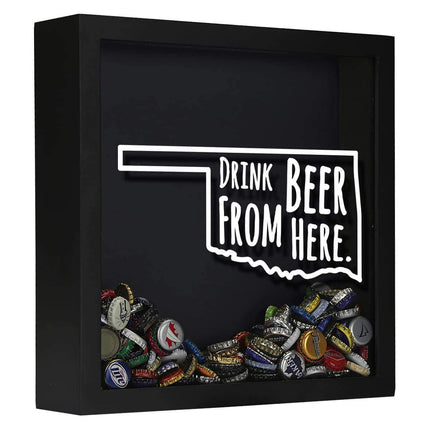 Oklahoma Drink Beer From Here Beer Cap Shadow Box