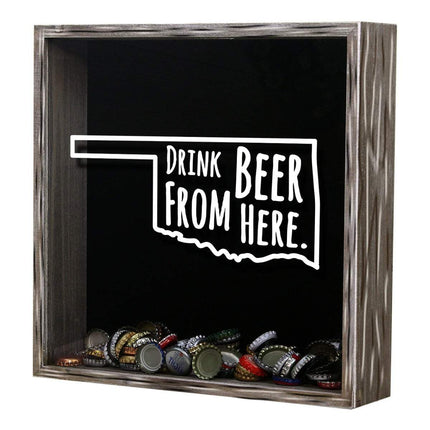 Oklahoma Drink Beer From Here Beer Cap Shadow Box