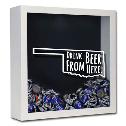 Oklahoma Drink Beer From Here Beer Cap Shadow Box