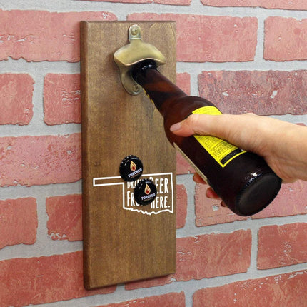 Oklahoma Drink Beer From Here Cap Catching Magnetic Bottle Opener