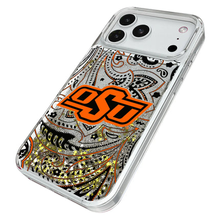 Oklahoma State University Cowboys Paisley Glitter Phone Case for Apple iPhone