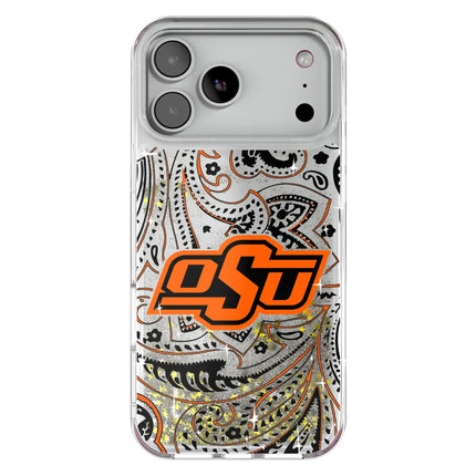 Oklahoma State University Cowboys Paisley Glitter Phone Case for Apple iPhone