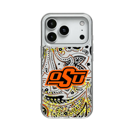 Oklahoma State University Cowboys Paisley Glitter Phone Case for Apple iPhone