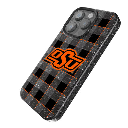 Oklahoma State University Cowboys Plaid Black Bling Phone Case for Apple iPhone