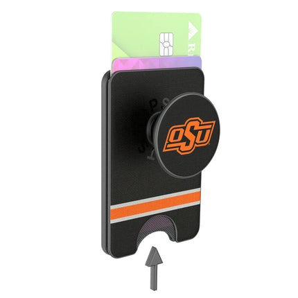 Oklahoma State University Cowboys Stripe PopSockets MagSafe-Compatible PopWallet+