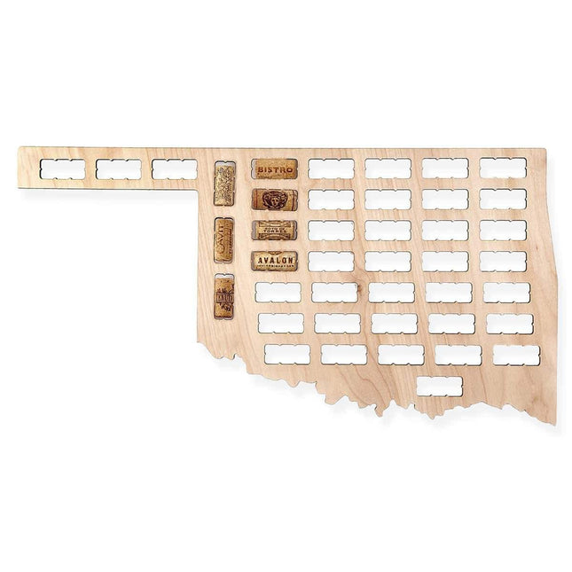 Oklahoma Wine Cork Map
