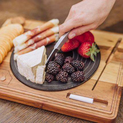 Turntable Acacia and Slate Cheese Board with Knife