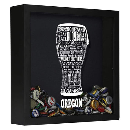 Oregon Beer Typography Shadow Box